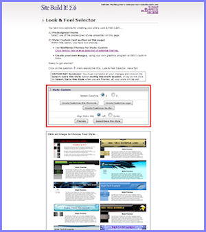 Site Build It's Look & Feel Selector offers easy website design tools Site Build It's Look & Feel Selector offers easy website design tools